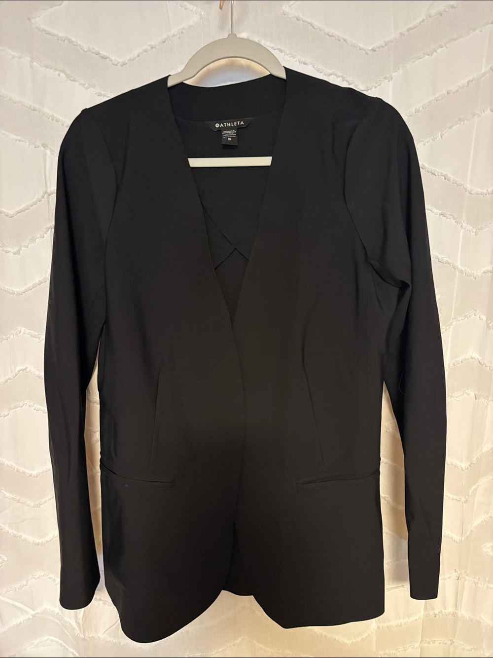 Athleta Black Open-Front Long Sleeve Blazer